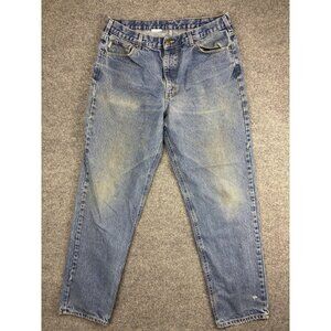 Carhartt Jeans Mens 38x34 Blue Relaxed Fit Straight Leg B17 Stonewash Workwear